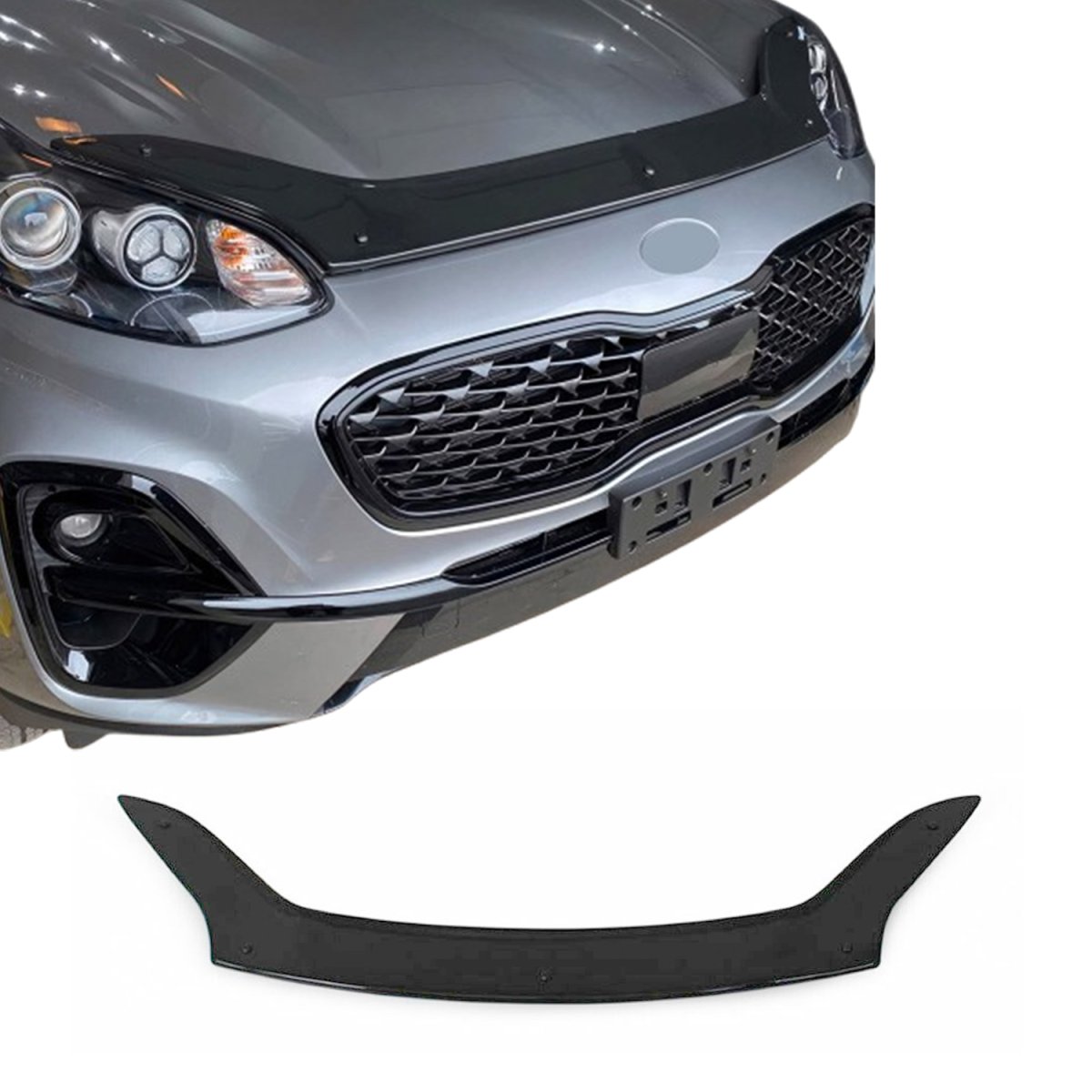 KIA Sportage Hood Deflector - Omac - Acrylic - Black - 2017